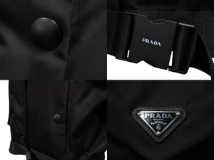 未使用品 PRADA プラダ ジャケット レディース ブラック RENYLON サイズ36 291943 S211 1WQ8 シルバー金具 中古 51859