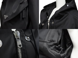 未使用品 PRADA プラダ ジャケット レディース ブラック RENYLON サイズ36 291943 S211 1WQ8 シルバー金具 中古 51859