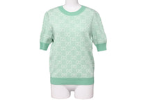 Load image into Gallery viewer, 極美品 GUCCI グッチ GGジャガード 半袖 ニット Ｔシャツ グリーン ロゴ 緑 総ロゴ トップス 629456 サイズS 中古 51864
