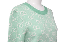 Load image into Gallery viewer, 極美品 GUCCI グッチ GGジャガード 半袖 ニット Ｔシャツ グリーン ロゴ 緑 総ロゴ トップス 629456 サイズS 中古 51864