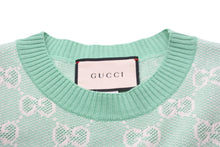 Load image into Gallery viewer, 極美品 GUCCI グッチ GGジャガード 半袖 ニット Ｔシャツ グリーン ロゴ 緑 総ロゴ トップス 629456 サイズS 中古 51864