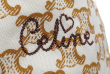 Load image into Gallery viewer, CELINE セリーヌ ハット トリオンフ モノグラム バケット ロゴ刺繡 ベージュ コットン サイズS 美品 中古 51873