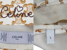 Load image into Gallery viewer, CELINE セリーヌ ハット トリオンフ モノグラム バケット ロゴ刺繡 ベージュ コットン サイズS 美品 中古 51873