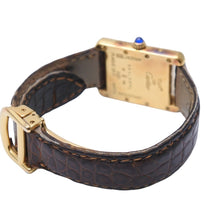 Load image into Gallery viewer, CARTIER カルティエ ヴィンテージ 80s 時計 マストタンクM クォーツ ホワイト文字盤 ゴールド ブラウン 925 美品 中古 51877