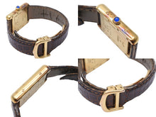 Load image into Gallery viewer, CARTIER カルティエ ヴィンテージ 80s 時計 マストタンクM クォーツ ホワイト文字盤 ゴールド ブラウン 925 美品 中古 51877