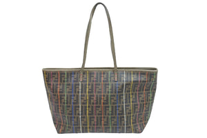 FENDI フェンディ トートバッグ ハンドバッグ ズッカ柄 ロゴ CA2406414 ブラウン ゴールド金具 美品 中古 51881