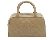 Load image into Gallery viewer, CHANEL シャネル ヴィンテージ ハンドバッグ ミニボストン キャビアスキン 8番台 ベージュ ゴールド金具 美品 中古 51883