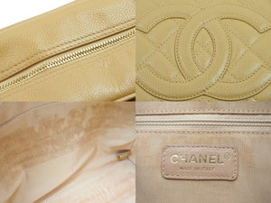 CHANEL シャネル ヴィンテージ ハンドバッグ ミニボストン キャビアスキン 8番台 ベージュ ゴールド金具 美品 中古 51883