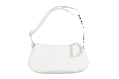 Christian Dior ディオール ショルダー ハンドバッグ ホワイト レザー デカロゴ シルバー金具 中古 51884
