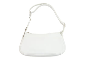 Christian Dior ディオール ショルダー ハンドバッグ ホワイト レザー デカロゴ シルバー金具 中古 51884