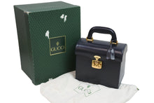Load image into Gallery viewer, GUCCI グッチ レディロック バニティバッグ ハンドバッグ 000-01-0246 レザー ネイビー ゴールド金具 美品 中古 51885