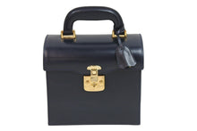 Load image into Gallery viewer, GUCCI グッチ レディロック バニティバッグ ハンドバッグ 000-01-0246 レザー ネイビー ゴールド金具 美品 中古 51885