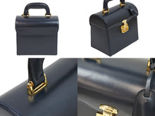 Load image into Gallery viewer, GUCCI グッチ レディロック バニティバッグ ハンドバッグ 000-01-0246 レザー ネイビー ゴールド金具 美品 中古 51885