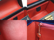 Load image into Gallery viewer, GUCCI グッチ レディロック バニティバッグ ハンドバッグ 000-01-0246 レザー ネイビー ゴールド金具 美品 中古 51885