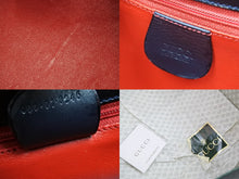 Load image into Gallery viewer, GUCCI グッチ レディロック バニティバッグ ハンドバッグ 000-01-0246 レザー ネイビー ゴールド金具 美品 中古 51885
