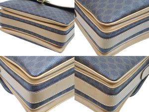 CELINE セリーヌ ショルダーバッグ ヴィンテージマカダム柄 ブラウン ゴールド金具 PVC レザー 美品 中古 51887