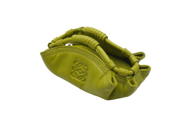 LOEWE ロエベ コインケース チャーム セット ミニ アナグラム レザー グリーン シルバー金具 美品 中古 51892