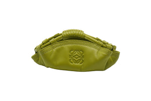 LOEWE ロエベ コインケース チャーム セット ミニ アナグラム レザー グリーン シルバー金具 美品 中古 51892