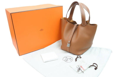 未使用 エルメス HERMES ピコタンロック MM ゴールド トリヨンクレマンス B刻印 中古 51916
