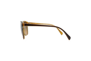 極美品 PRADA プラダ サングラス 55□17 140 SPR010 F00A8 ブラウン イエロー ゴールド金具 中古 51927