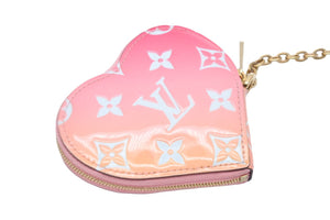 バレンタイン限定 LOUIS VUITTON ルイヴィトン コインケース ヴェルニ ポルトモネクール M64167 ゴールド金具 美品 中古 51928