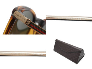 GUCCI グッチ サングラス GG1130/S ロゴ ブラウン ゴールド サイズ51□21 ゴールド金具 美品 中古 51931