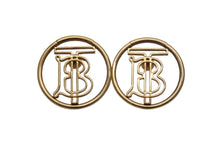 Load image into Gallery viewer, BURBERRY バーバリー TB モノグラム ロゴ ピアス ゴールド 8g 小物 アクセサリー ジュエリー 中古 51935