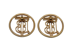 BURBERRY バーバリー TB モノグラム ロゴ ピアス ゴールド 8g 小物 アクセサリー ジュエリー 中古 51935