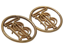 Load image into Gallery viewer, BURBERRY バーバリー TB モノグラム ロゴ ピアス ゴールド 8g 小物 アクセサリー ジュエリー 中古 51935