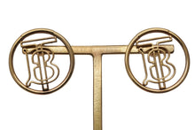 Load image into Gallery viewer, BURBERRY バーバリー TB モノグラム ロゴ ピアス ゴールド 8g 小物 アクセサリー ジュエリー 中古 51935