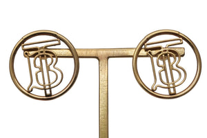 BURBERRY バーバリー TB モノグラム ロゴ ピアス ゴールド 8g 小物 アクセサリー ジュエリー 中古 51935