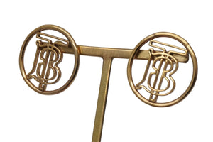 BURBERRY バーバリー TB モノグラム ロゴ ピアス ゴールド 8g 小物 アクセサリー ジュエリー 中古 51935