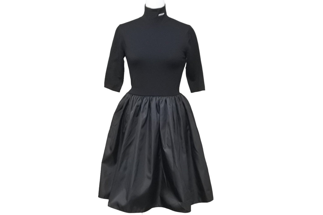 PRADA プラダ Re-Nylon ギャバジン ワンピース P3E32_1YZ8_F0806_S_211 ブラック サイズ38 美品 中古 51936