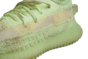 YEEZY BOOST 350 V2 GLOW IN THE DARK イージーブーストグロウスニーカー キッズ ライトグリーン 7 1/2K 良品 中古 51951