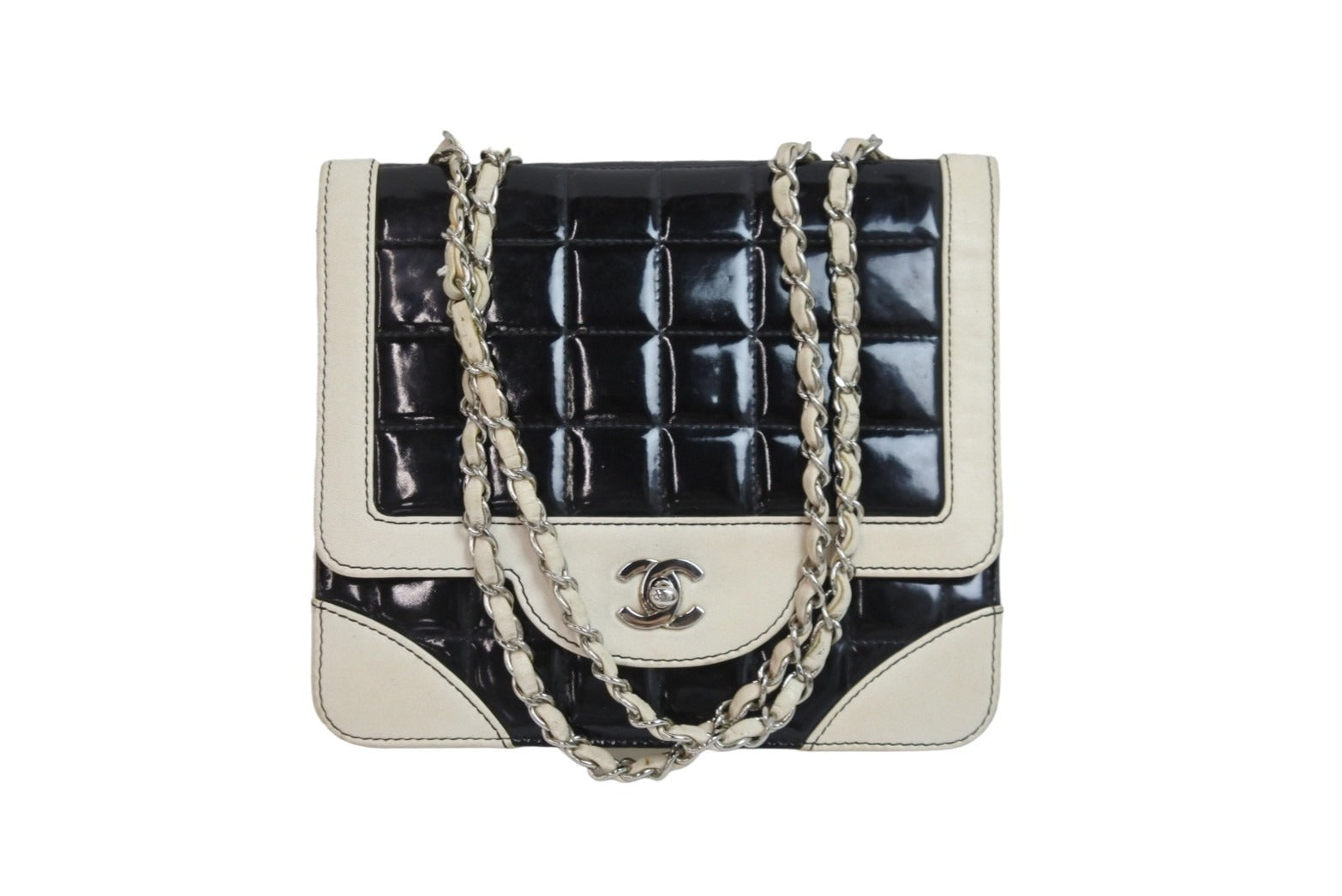 CHANEL シャネル チョコバー バイカラー Wチェーンショルダーバッグ 6 ...