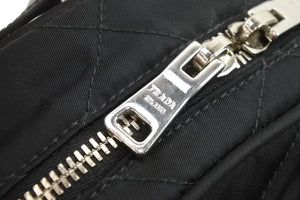PRADA プラダ リュック デイパック バックパック 1BZ066 ブラック TESSUTO IMPUNTU シルバー金具 美品 中古 51966