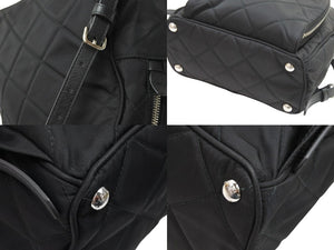 PRADA プラダ リュック デイパック バックパック 1BZ066 ブラック TESSUTO IMPUNTU シルバー金具 美品 中古 51966