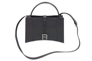 極美品 BALENCIAGA バレンシアガ ハンドバッグ アワーグラス 619669 ブラック シルバー金具 中古 51977