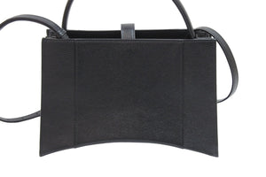 極美品 BALENCIAGA バレンシアガ ハンドバッグ アワーグラス 619669 ブラック シルバー金具 中古 51977