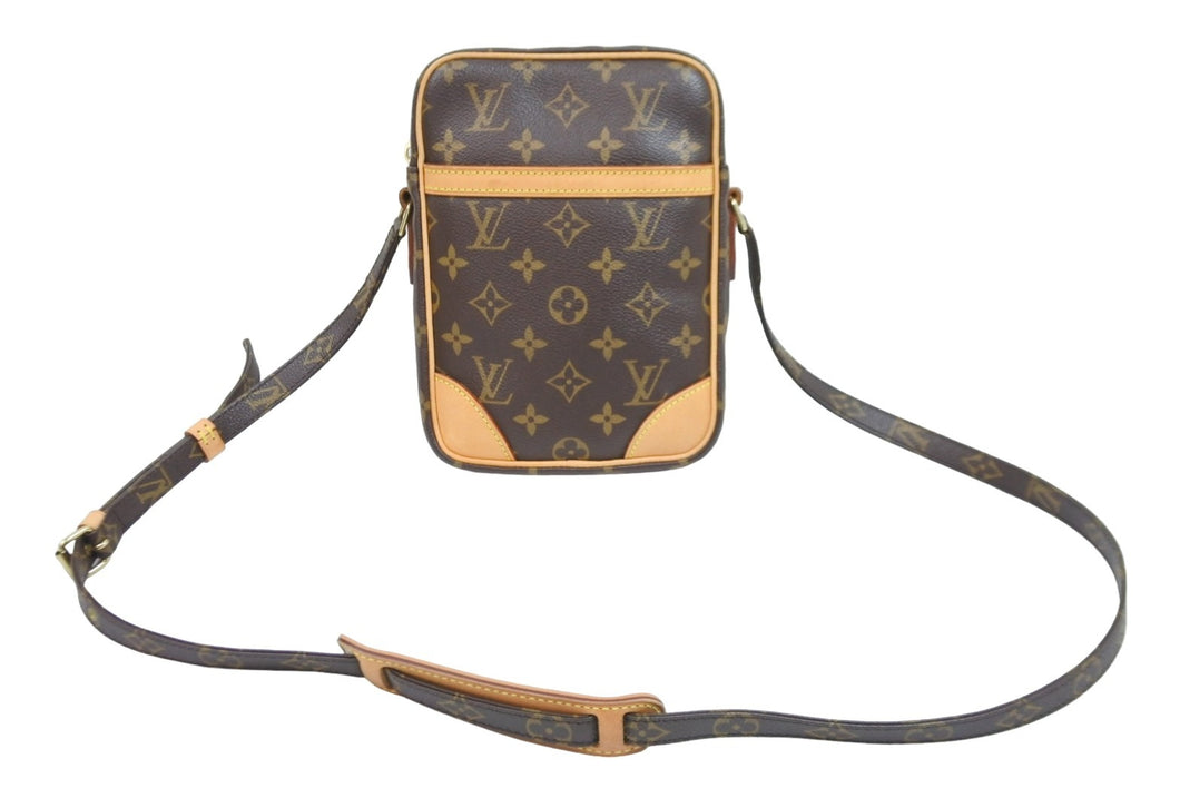 LOUIS VUITTON ルイヴィトン ダヌーブ ショルダーバッグ M45266 PVCコーティングキャンバス ブラウン ゴールド 美品 中古 51992