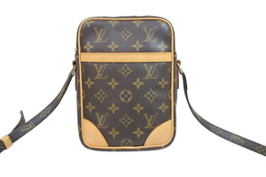 LOUIS VUITTON ルイヴィトン ダヌーブ ショルダーバッグ M45266 PVCコーティングキャンバス ブラウン ゴールド 美品 中古 51992
