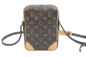 LOUIS VUITTON ルイヴィトン ダヌーブ ショルダーバッグ M45266 PVCコーティングキャンバス ブラウン ゴールド 美品 中古 51992