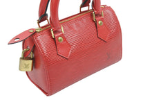 Load image into Gallery viewer, オーダー品 極美品 LOUIS VUITTON ルイヴィトン ハンドバッグ ミニスピーディ エピ レッド ゴールド金具 中古 52004