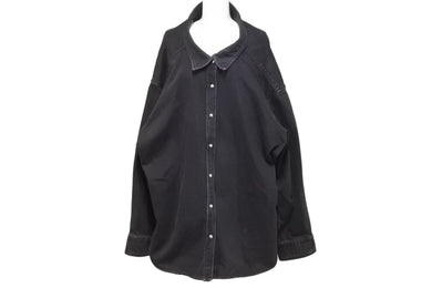 バレンシアガ BALENCIAGA 471209 TUE14 Pinched Collar Denim Shirt ピンチドカラーデニム ブラック 中古 52012