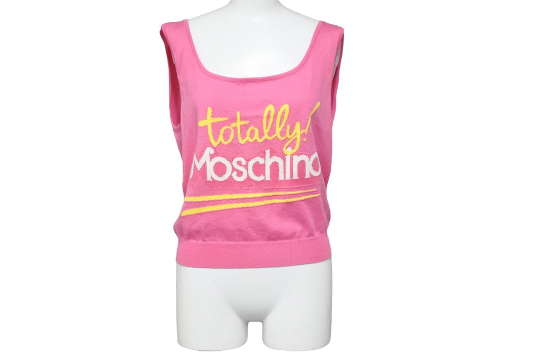 MOSCHINO モスキーノ ニット セーター レディース 3XA08834100 ピンク コットン サイズ36 美品 中古 52015