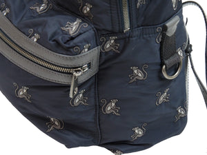 [USED/中古]DOLCE&GABBANA ドルチェアンドガッバーナ リュック・デイパック ネイビー ナイロン レザー シルバー金具 Bランク 中古 52036