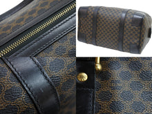 Load image into Gallery viewer, CELINE セリーヌ ハンドバッグ ボストンバック M97/2 マカダム柄 ゴールド金具 PVC レザー ブラック 美品 中古 52037