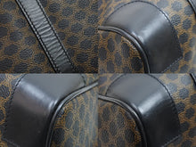 Load image into Gallery viewer, CELINE セリーヌ ハンドバッグ ボストンバック M97/2 マカダム柄 ゴールド金具 PVC レザー ブラック 美品 中古 52037