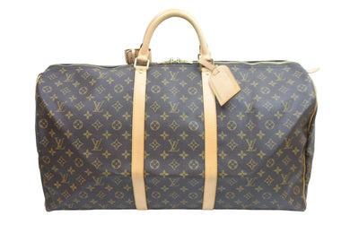 LOUIS VUITTON ルイ・ヴィトン ボストンバッグ キーポル60 M41412 ブラウン PVC レザー ゴールド金具 美品 中古 52038
