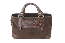 Load image into Gallery viewer, CELINE セリーヌ ハンドバッグ ブギーバッグ WC-ST-0077 ブラウン スエード レザー ゴールド金具 良品 中古 52043